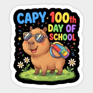 Capybara 100th Day of School Celebration Sticker